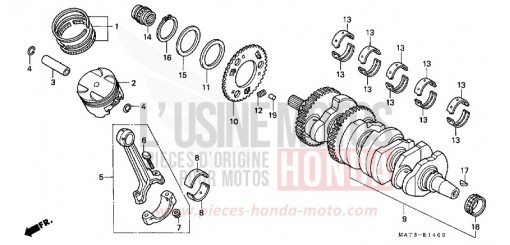 VILEBREQUIN/PISTON CBR1100XX3 de 2003